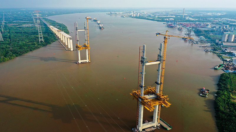 Thi công xây dựng cầu Bình Khánh thuộc Gói thầu J1, Dự án cao tốc Bến Lức - Long Thành.  Yêu cầu tái khởi động Gói thầu J1, cao tốc Bến Lức &#8211; Long Thành trước 15/2/2023 caubinhkhanh